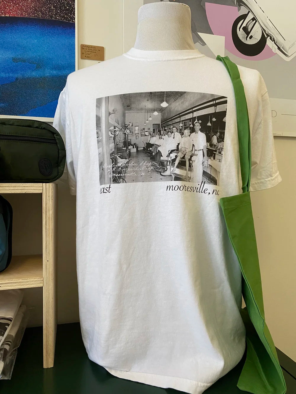 "DELUXE BARBER SHOP" | Mooresville Heritage T-Shirt, White